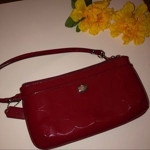 Cherry Red Coach Wristlet